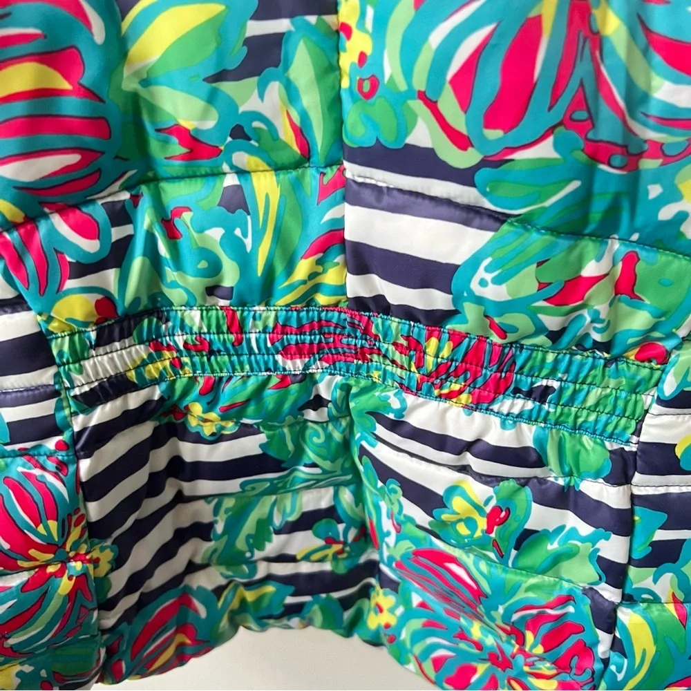Lily Pulitzer Floral Striped Women's Puffer Vest -NWOT - Picture 6 of 10